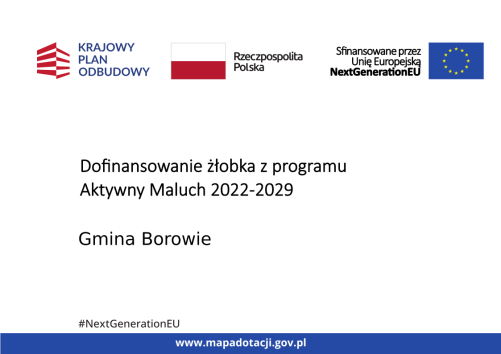 Tablica informacyjna Dofinansowanie żłobka w programu Aktywny Maluch
