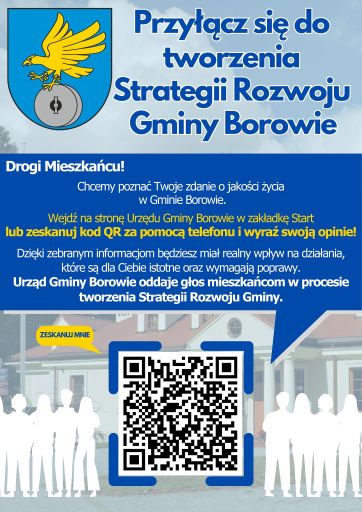 Strategia Rozwoju Gminy Borowie, ankieta z kodem qr