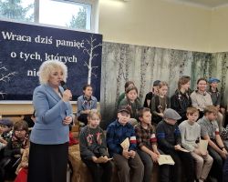 Maria Koc podczas przemówienia
