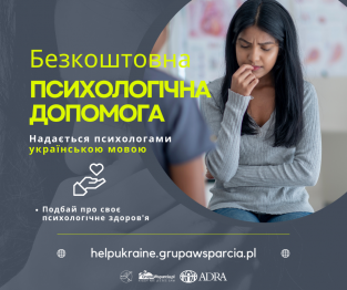 Plakat promujący wsparcie psychologiczne mieszkańców Ukrainy