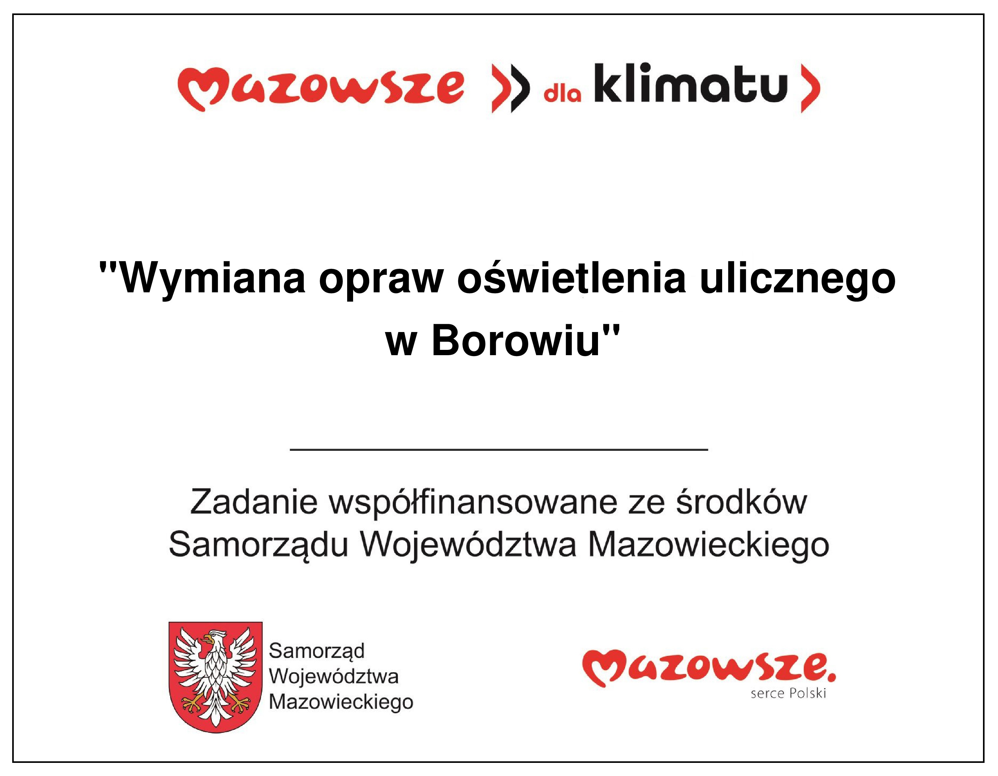 Wymiana opraw oświetlenia ulicznego w Borowiu