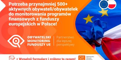 Plakat OFOP - Obywatelski monitoring funduszy UE