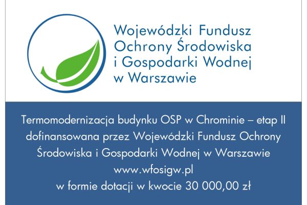 Plakat Termomodernizacja budynku OSP w Chrominie – etap II