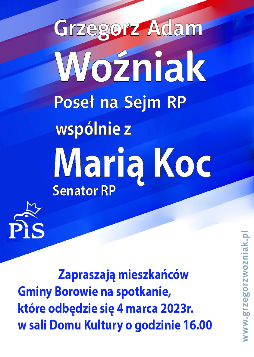 Spotkanie z Posłem 4 marca 2023. w sali Gminnego Ośrodka Kultury w Borowiu