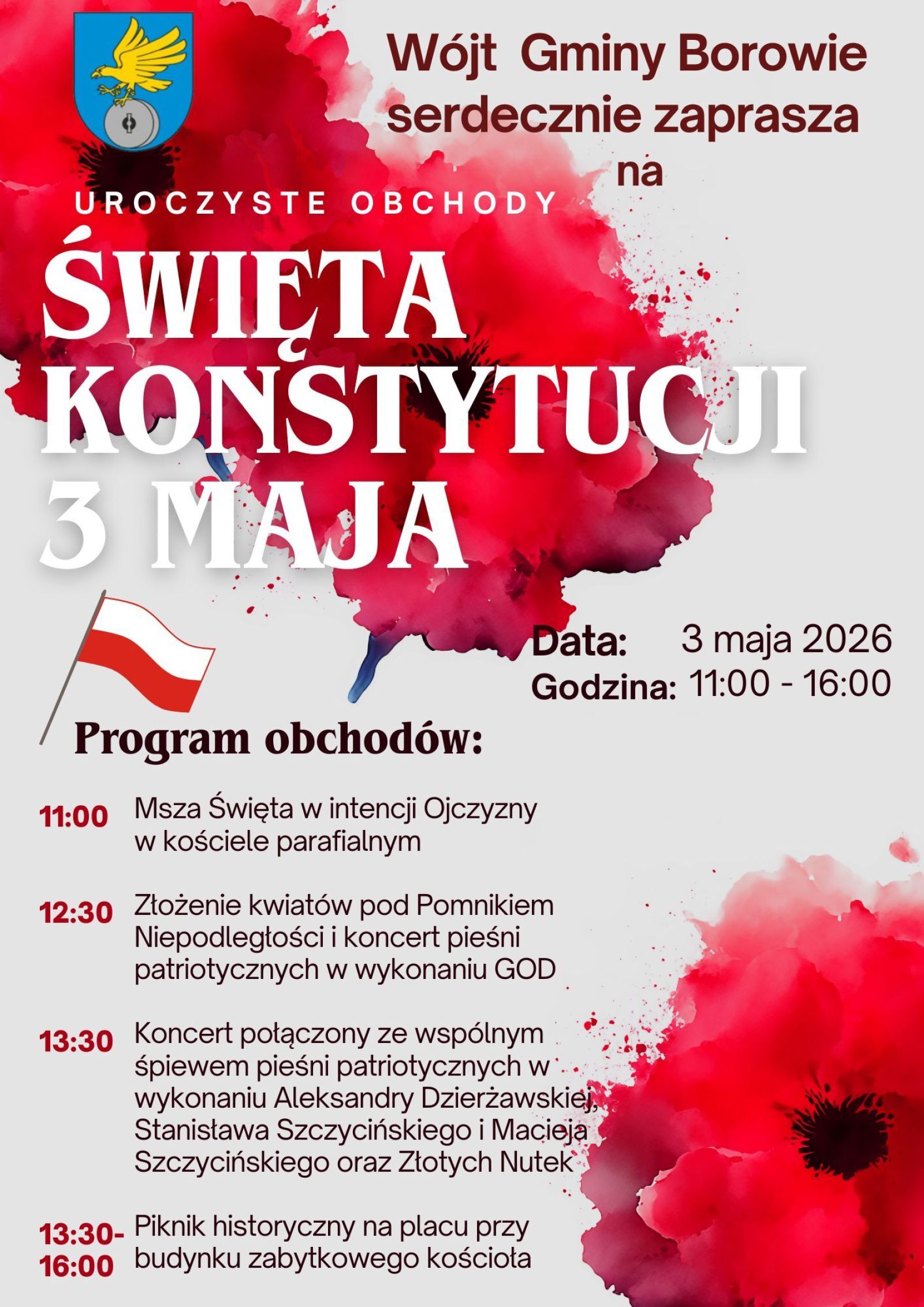 Zaproszenie na obchody 3 Maja